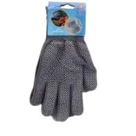 [GLV-366] Guantes de puntos gris/negro pvc GDESEO