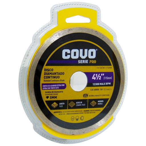 [CV-DCW-115HW] Disco diamantando continuo 4.1/2" x 7/8'' COVO