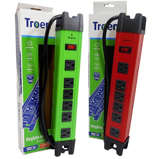 [A136-S013] Regleta eléctrica industrial 5 tomas 125v 15a TROEN