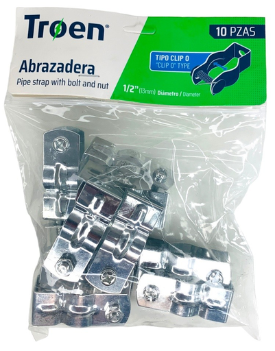 [TR-EMT-CFH012] ABRAZADERA TIPO CLIP EMT  1/2" 10 PIEZAS TROEN