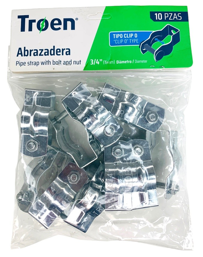 [TR-EMT-CFH034] ABRAZADERA TIPO CLIP EMT  3/4" 10 PIEZAS TROEN