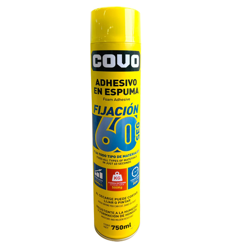 [CV-MAF750] ADHESIVO EN ESPUMA (FIJATODO) 60 SEGUNDOS 750ML COVO