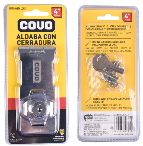 [CV-HSL-4] ALDABA CON CERRADURA 4" COVO
