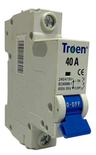 [TR-C65-40A-1] BREAKER TERMOMAGNETICO 1PX40AMP TROEN