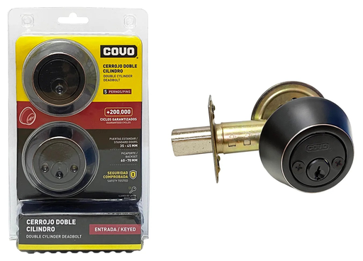 [JM-102B-ORB] CERROJO CILINDRO CILINDRO 45MM NEGRO COVO