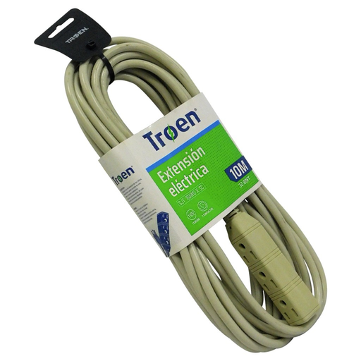 [A136-RO2714-10] Extensión eléctrica con regleta 3 Tomas 10mts 16AWG TROEN