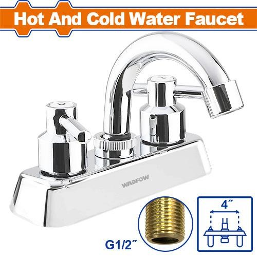 [WZD1513] GRIFERIA PARA LAVAMANOS DOBLE 4" CUELLO CISNE WADFOW