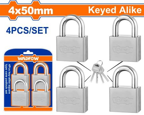 [WPDS454] JUEGO DE CANDADO ARCO DE HIERRO 50MM (4 PIEZAS) WADFOW