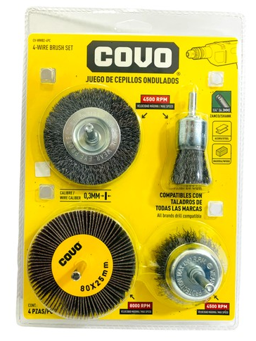 [CV-WWB2-4PC] Cepillo de alambre COVO (set 4pz)