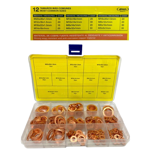 [SC-GK-PCP280] JUNTAS TORICAS METRICAS DE COBRE SECURITY (set 280pz)