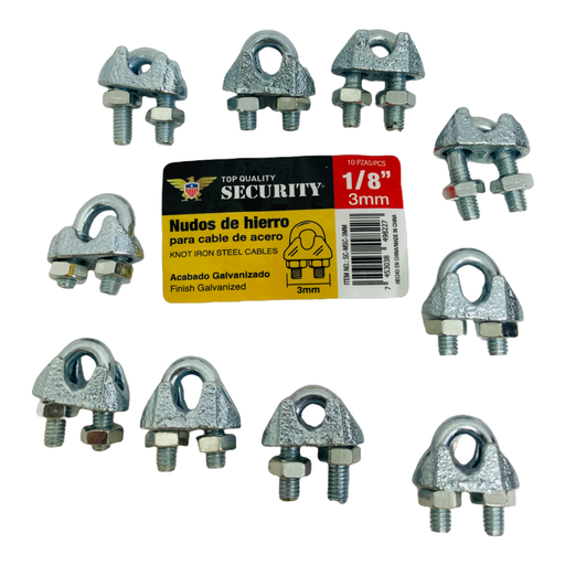 [SC-MSC-3MM] Perro para guaya 1/8'' SECURITY (set 10pz)