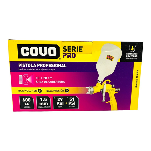 [CVP-RPM-TP] PISTOLA PARA PINTAR PROFESIONAL 600CC COVO