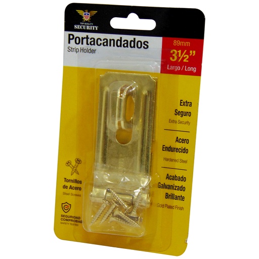 [SC-HSG-3-5] Aldaba porta candado dorada 3.5" SECURITY