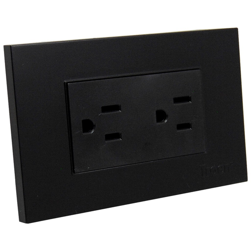[A136-ETB-6C] TOMACORRIENTE DOBLE NEGRO 120V TROEN