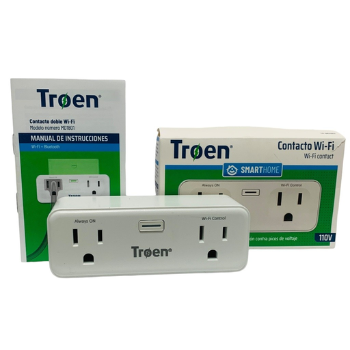 [TR-MD1801] TOMACORRIENTE INTELIGENTE DE 2 SALIDAS (P/T) TROEN