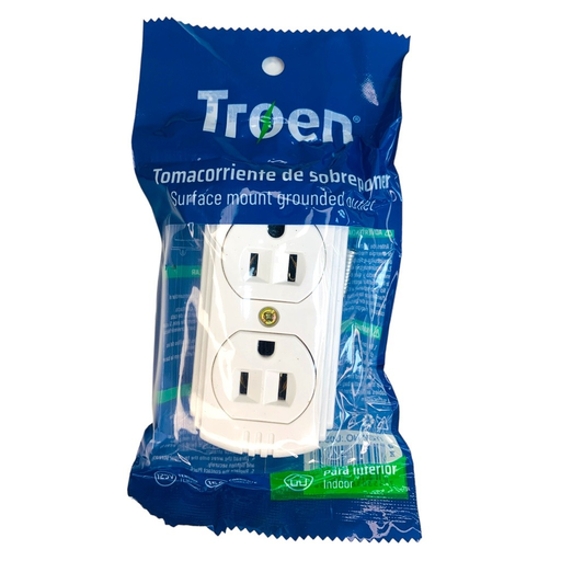 [U05-W] Tomacorriente sobreponer 125V TROEN