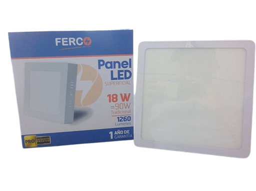 [FLPL-PCS18W] Lampara led cuadrada sobreponer 18w ac85-265v 6500k FERCO