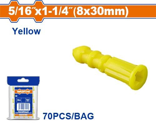 [WXTK931] Ramplug plastico amarillo 5/16" x 1.1/4"  WADFOW (set 70pz)