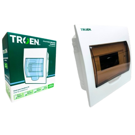 [TR-B8C65-REM] Caja para breaker termomagnético 8 circuitos para empotrar TROEN