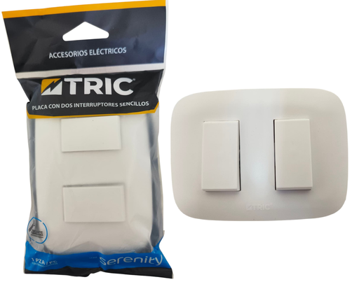 [T-LA102] Interruptor doble ac127/250v 10a blanco TRIC (serenity)