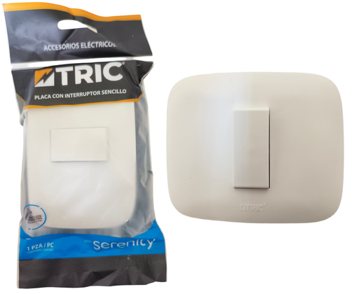 [T-LA101] Interruptor sencillo ac127/250v 10a blanco TRIC (serenity)