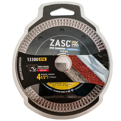 [Z-RXDCB-T115] Disco diamantado turbo 4.1/2'' x 7/8'' ZASC