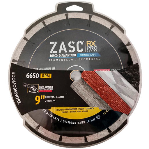 [Z-RXDCB-S230] Disco diamantado segmentado 9'' x 7/8'' ZASC