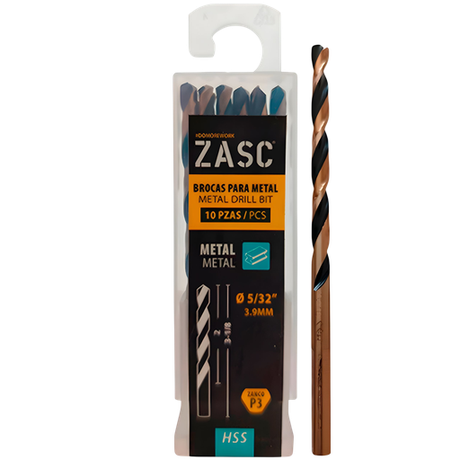 [Z-DBHSS10PC-3.9] Mecha para metal hss 5/32" x 3.1/8'' ZASC (set 10 pzas)