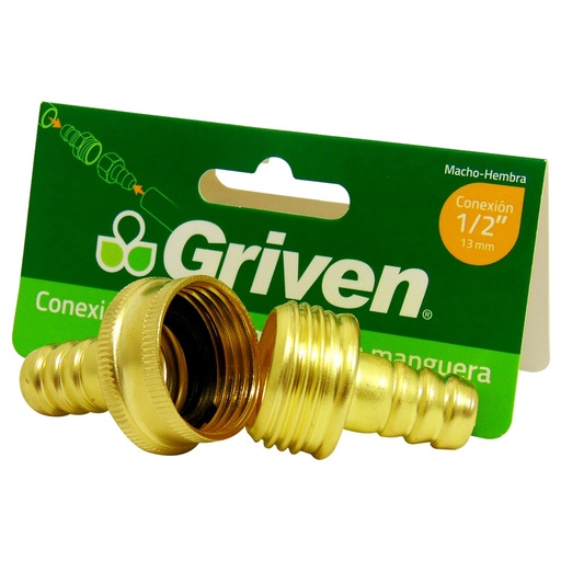 [GVG-CT34-1-2] Conector para manguera de bronce 1/2" GRIVEN