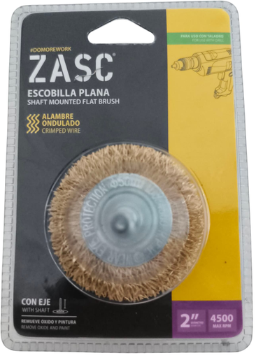 [Z-SMFB-C2] Cepillo plano de alambre ondulado tipo espiga 1/4'' x 2" ZASC