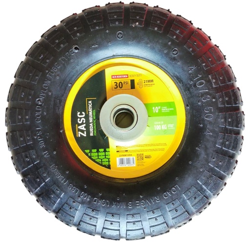 [Z-PNW10X4] Rueda neumática 10'' ZASC (eje 21mm)
