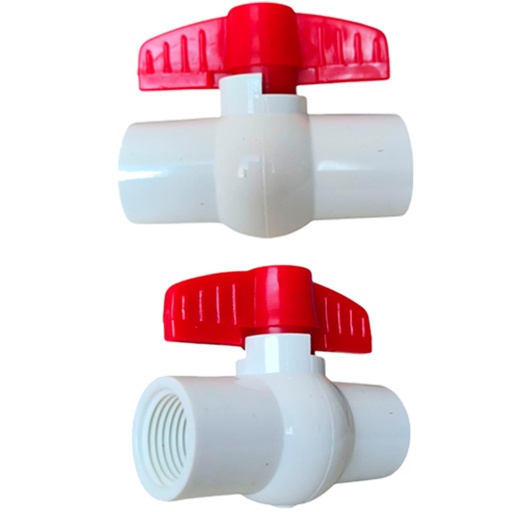 [A-BVPVCR-3-4] Válvula de bola pvc hr3/4" x hr3/4'' AQUAFINA