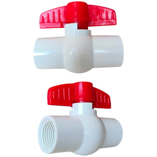 [A-BVPVCR-1-2] Válvula de bola pvc hr1/2" x hr1/2'' AQUAFINA