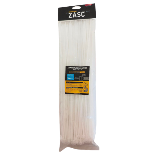 [Z-CT3.6X350MM-W] Tie wrap nylon 66 3,6 x 350mm blanco ZASC (Set 100pz)