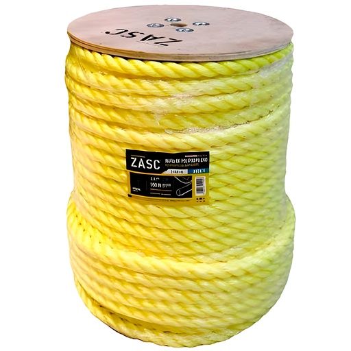 [Z-PRR1-YL] Mecate de polipropileno 1" ZASC (bobina 150 metros)