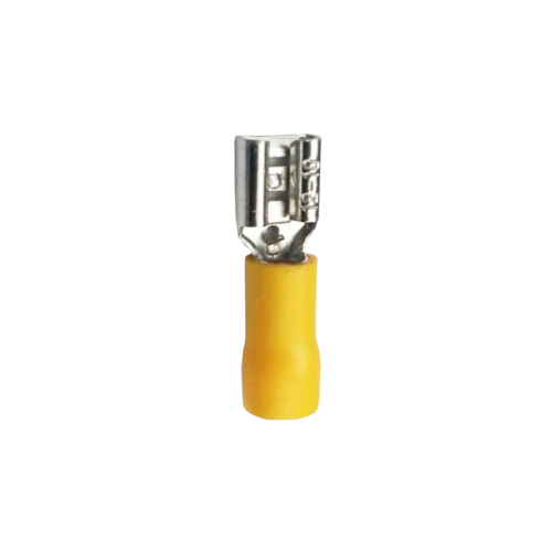 [CF-V-FDD5-5-250] Terminal hembra amarillo 12 A 10, D=7.4mm=19/64plg ANDELI (Por unidad)
