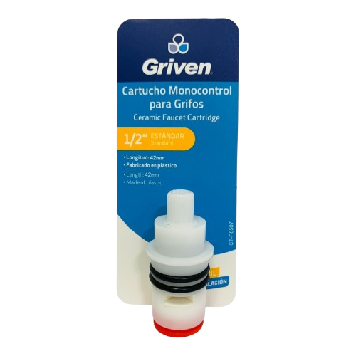 [CT-P8507] Vástago monocontrol 1/2" x 2" para grifería GRIVEN (pvc)