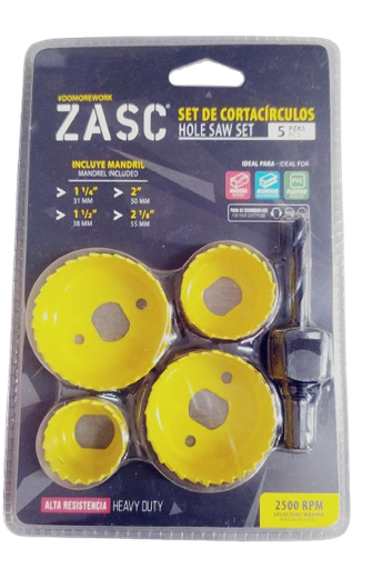 [Z-HS-5SET] Sierra copa metálica ZASC (set 5pz)