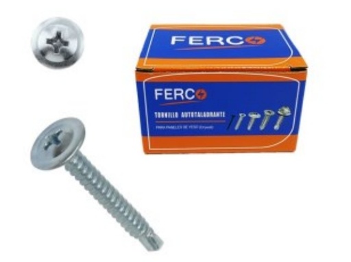 [F41-81645] Tornillo autoroscante cabeza pan de arandela #8 x 2" FERCO (110pz)