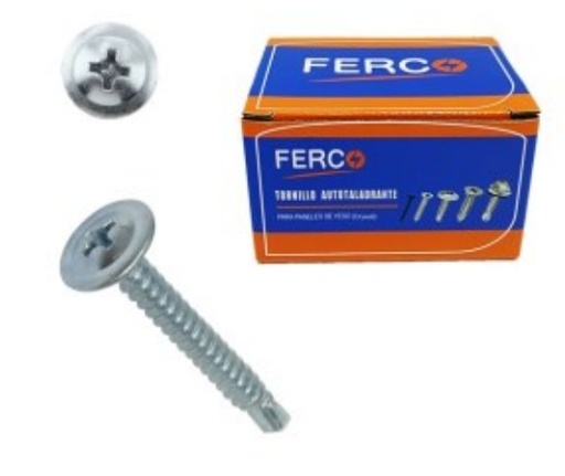 [F41-46166] Tornillo autoroscante cabeza pan de arandela #8 x 1.1/2" FERCO (130pz)