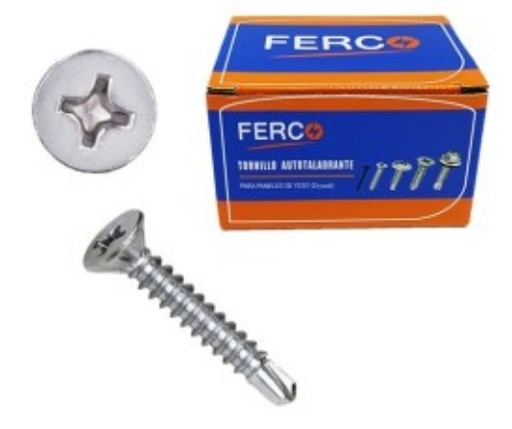 [F41-13590] Tornillo autoroscante cabeza plana #8 x 1.1/2 " FERCO (160pz)