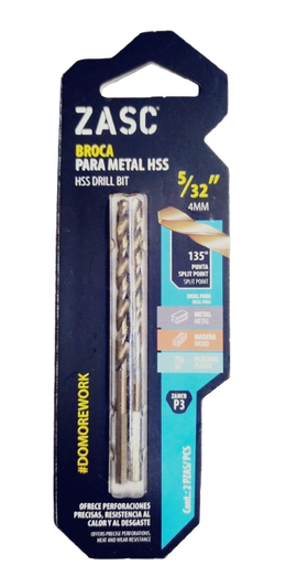 [Z-DBHSS-5-32] Mecha para metal 5/32" (Set 2pzas) ZASC