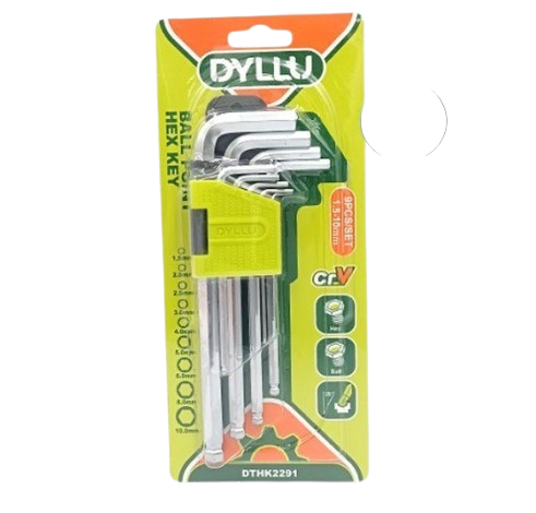 [DTHK2291] Juego de Llave Allen punta de bola 1.5-10mm (9Pzs) DYLLU