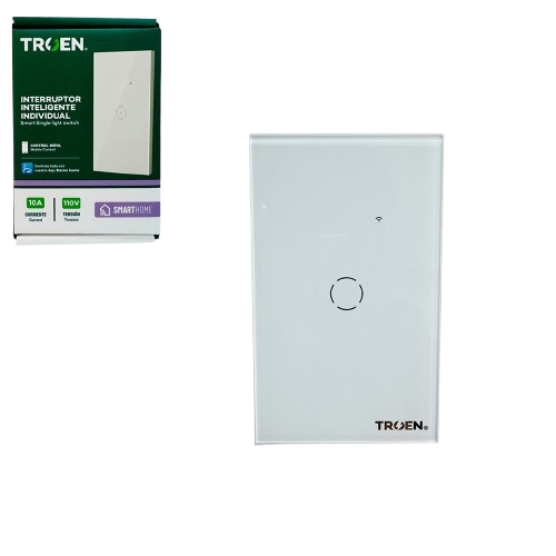 [TR-SMW-1G] Interruptor inteligente Individual 110/240V 10A TROEN (Blanco)