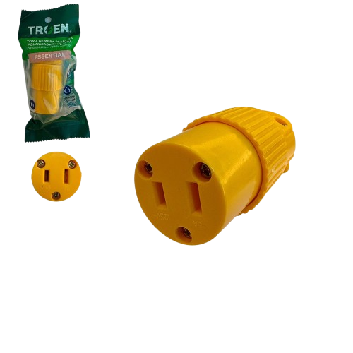 [DQ-023-ST] Toma corriente individual pvc polarizado 125V / 15A TROEN