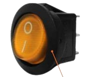 [SW-118N-1] Switch plastico boton naranja 2 pases 3 pin OK PRODUCTS (6A/250-10A/125V)