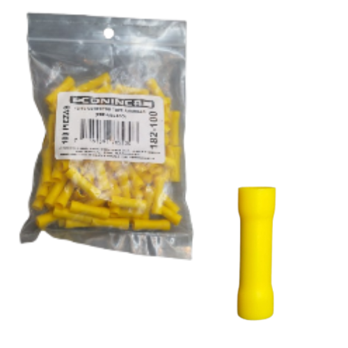 [182-100] Terminal conector de tope amarillo (Set 100pzs) CONINCA 12-10AWG